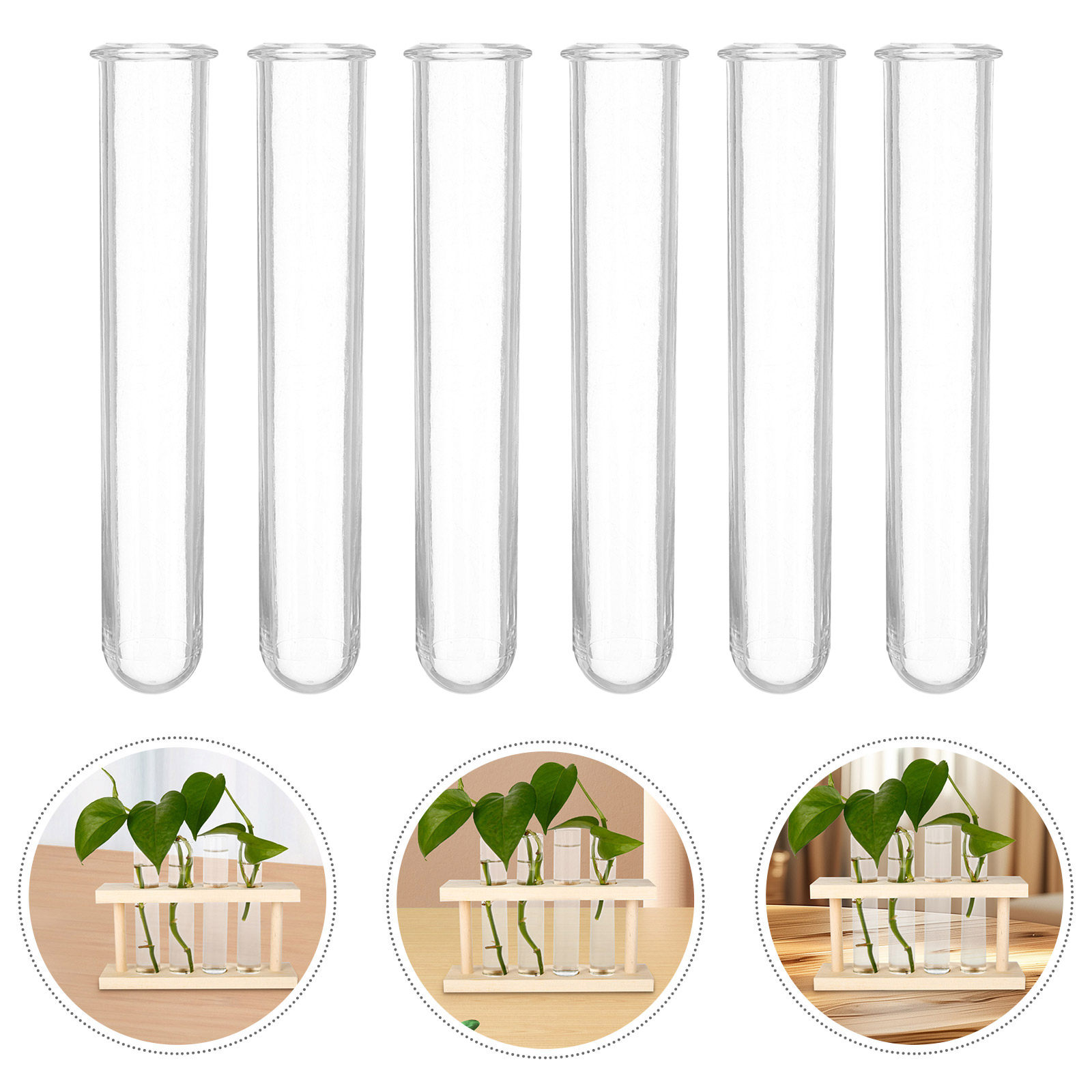 Propagation Station Vase - 6Pcs Clear Test Tube Flower Vases